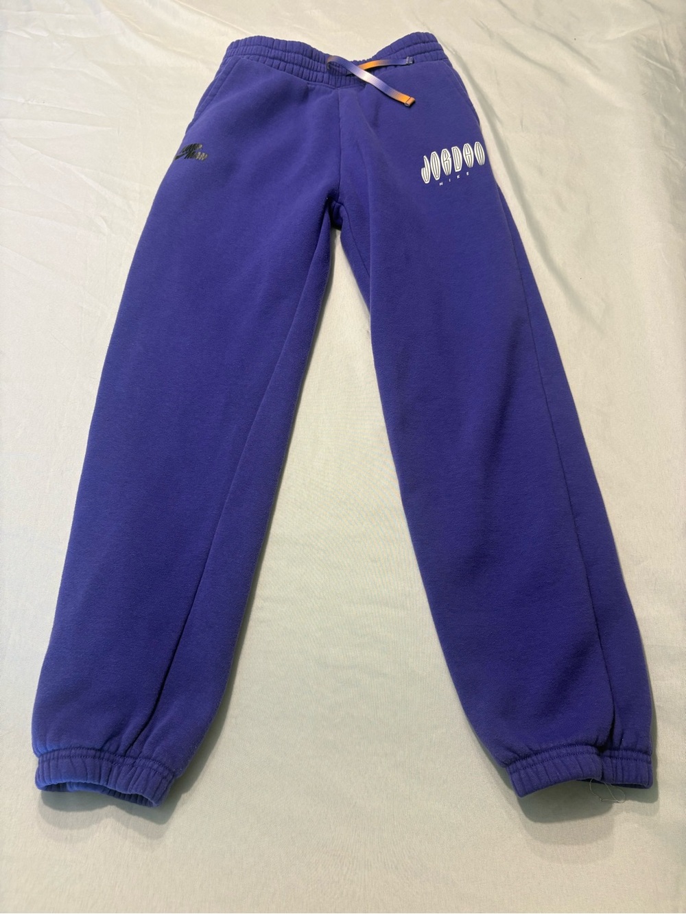 Jordan Kids Purple Fleece Joggers with White Logo